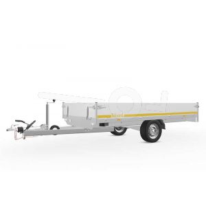 Eduard plateauwagen 3015-3-P3-1563, Lxb 300x150cm, Bruto 1500kg (1175kg netto), Lvh 63cm, Alu borden 30cm, Enkelas geremd, Banden 195/50R13.