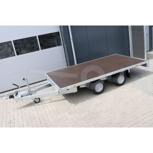 Vlakke plateauwagen Eduard zonder borden, afmeting 310x160cm, bruto laadvermogen 2000kg en laadvloerhoogte 56cm