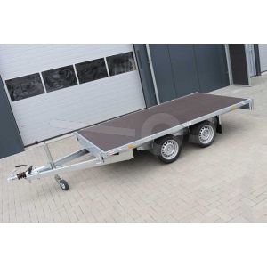 Vlakke plateauwagen Eduard zonder borden, afmeting 310x160cm, bruto laadvermogen 2700kg en laadvloerhoogte 63cm