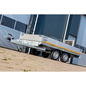 Eduard plateauwagen 310x160cm met 30cm borden, laadvloerhoogte 72cm en bruto laadvermogen 2700kg