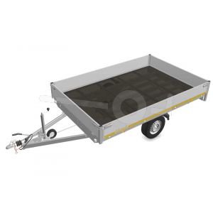 Eduard plateauwagen 3120-3-PB30-135-72, Lxb 310x200cm, Bruto 1350kg (976kg netto), Lvh 72cm, Alu borden 30cm, Enkelas geremd, Banden 165R13