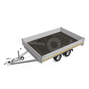Eduard plateauwagen 3120-4-PB30-300-56, Lxb 310x200cm, Bruto 3000kg (2447kg netto), Lvh 56cm, Alu borden 30cm, Tandemas geremd, Banden 195/55R10