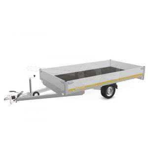 Eduard plateauwagen 3518-3-PB30-180-63, Lxb 350x180cm, Bruto 1800kg (1393kg netto), Lvh 63cm, Alu borden 30cm, Enkelas geremd, Banden 195/50R13