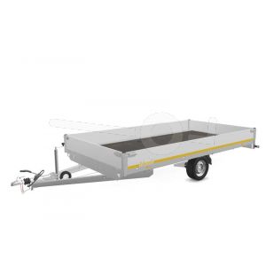Eduard plateauwagen 4022-3-PB30-180-63, Lxb 406x220cm, Bruto 1800kg (1245kg netto), Lvh 63cm, Alu borden 30cm, Enkelas geremd, Banden 195/50R13