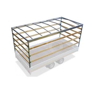 Huifstellage voor Eduard plateauwagen 200x145cm, 130cm hoogte vanaf laadvloer (alleen frame)