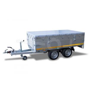 Vlakzeil compleet, voor Eduard Trailer plateauwagen 200x145, grijs 0712, ongemonteerd