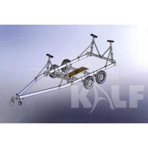 Stallingstrailer met spatborden voor kielboot 650x200 cm 2700 kg