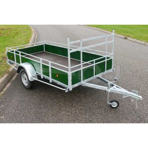 Verhuur open wagen Powertrailer bakmaat 225x132 (lxb), Netto laadvermogen 500kg (B rijbewijs) 1 week