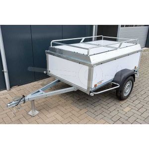 Power Trailer bagagewagen 225x132x60cm wit plywood type NR.M 225 bruto 750kg ongeremd