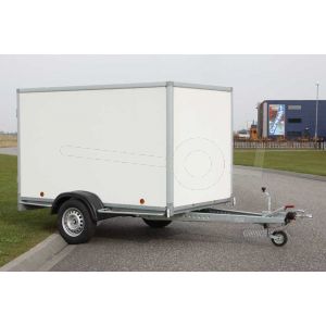 Power Trailer gesloten aanhangwagen geremde enkelasser 200x132x150cm bruto laadvermogen 1350kg