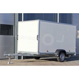 Power Trailer enkelas gesloten aanhangwagen, afmeting 225x125x150cm, bruto laadvermogen 750kg ongeremd