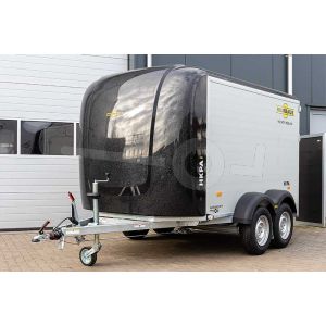 Humbaur HKPA 203217 gesloten aanhangwagen motortrailer 328x177x180cm (lxbxh), Bruto 2000kg (1340kg netto), neergaande achterklep, laadvloerhoogte 55cm, zijdeur, banden 15", tandemas