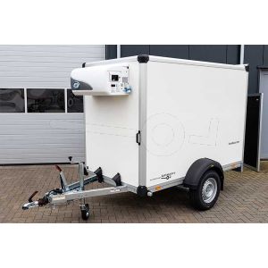 Humbaur HK 132614-18PF30-Basic enkelas gesloten koelaanhangwagen afmeting 251x133x168cm bruto totaalgewicht 1.300kg