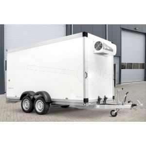 Humbaur diepvriesaanhangwagen TK 304218-24PF80 met Govi 2000 P koelaggregaat afmeting 408x163x222cm bruto laadvermogen 3000kg