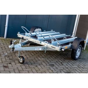 Martz kantelbare motortrailer met dichte laadvloer voor één tot drie motoren
