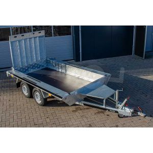 Martz machinetransporter Bau 3 350 S 3.0T,  350x160cm (lxb laadbak), bruto 3000kg (2313kg netto), 25cm stalen borden, banden 13", tandemas