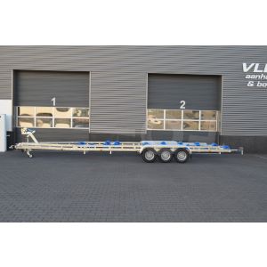 Vlemmix Flex-Roll boottrailer 1000x255cm (lxb), bruto 3500kg (netto 2750kg), tridem (3 asssen van 1350kg) geremd.