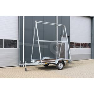 Reclamewagen Blyss BL751412WT, enkelas ongeremd, bruto 750kg (550kg netto )