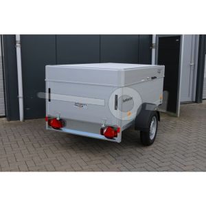 Humbaur aluminium bagagewagen (lxbxh) 251x131x68cm, type HA 132513-5 FS met deksel, Bruto 1300kg (1043kg netto), Aluminium wanden, Enkelas geremd, Banden 185/65R14