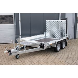 Martz machinetransporter Bau 3 300 S 3.0T, 300x150cm (lxb laadbak), bruto 3000kg (2364kg netto), 25cm stalen borden, banden 13", tandemas