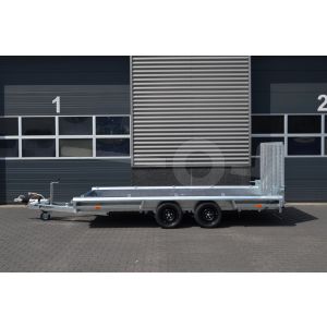 Vlemmix Machinetransporter, 400x180cm (lxb laadbak), bruto 3000kg (2190kg netto), banden 195/50R13, tandemas.