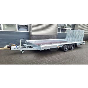 Vlemmix Machinetransporter, 480x180cm (lxb laadbak), bruto 3500kg (2640kg netto), banden 195/50R13, tandemas.