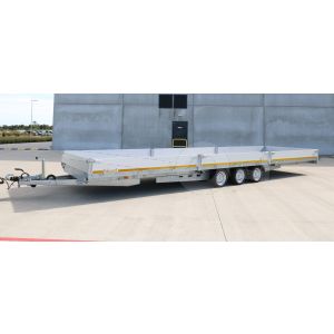 Eduard plateauwagen 8524-5-P3-3563, Lxb 856x240cm, Bruto 3500kg (2280kg netto), Lvh 63cm, Alu borden 30cm, Tridem geremd, Banden 195/50R13