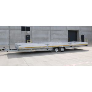 Eduard plateauwagen 8524-4-P3-3563, Lxb 856x240cm, Bruto 3500kg (2395kg netto), Lvh 63cm, Alu borden 30cm, Tandemas geremd, Banden 195/50R13