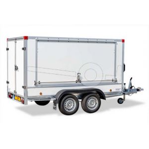 Gesloten bakwagen optie powertrailer zijklep GEKA-serie met slot en gasveren vanaf 250cm tot 307cm (L) en 188cm (H)