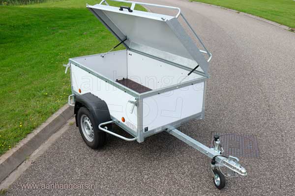 Power Trailer bagagewagen met geopend deksel