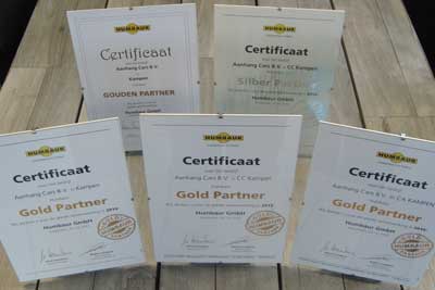 Humbaur Gold Partner dealer certificaat