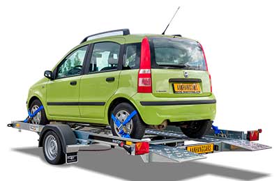 Lichte kantelbare autotransporter met Fiat Panda