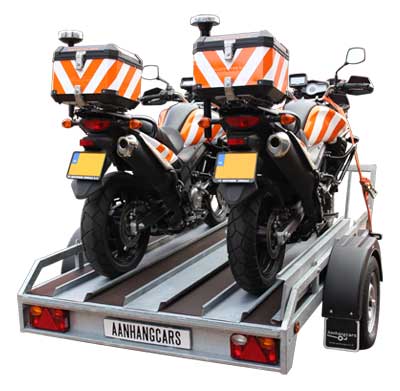 Twins Trailers motortrailer met twee motorfietsen